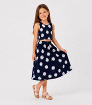 Conjunto Infantil Menina Saia e Regata Select Azul