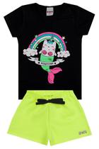 Conjunto Infantil Menina Sereia Preto