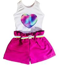 Conjunto Infantil Menina Short + Blusa Borboleta Tam 1 A 8 A