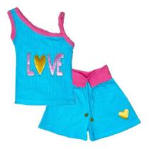 Conjunto Infantil Menina Short E Blusa Alcinha Verão Ribana Conjunto Infantil Menina Short E Blusa Alcinha Verão Ribana
