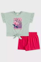 Conjunto Infantil Menina Short E Blusa Blooming Elian Cor:VerdeTamanho:6 Conjunto Infantil Menina Short E Blusa Blooming Elian Cor:VerdeTamanho:6