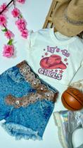 CONJUNTO infantil menina Short jeans + Cropped Boiadeira CONJUNTO infantil menina Short jeans + Cropped Boiadeira
