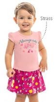 Conjunto Infantil Menina Short Saia + Blusinha Tam Rn Ao 3