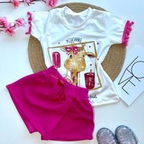 Conjunto infantil menina short saia