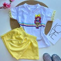 Conjunto infantil menina short saia