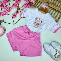 Conjunto infantil menina short saia