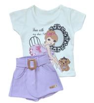 Conjunto infantil menina short-saia roupa criança Conjunto infantil menina short-saia roupa criança