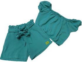 Conjunto Infantil Menina Shorts Blusa Cropped LessaKids 8614 Conjunto Infantil Menina Shorts Blusa Cropped LessaKids 8614