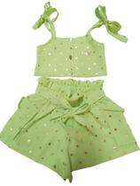 Conjunto Infantil Menina Shorts Blusa Cropped LessaKids 8647