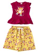Conjunto Infantil Menina Shorts Favinho E Blusa De Babado