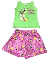 Conjunto Infantil Menina Shorts Favinho E Regata Estampada Conjunto Infantil Menina Shorts Favinho E Regata Estampada