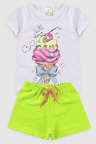 Conjunto Infantil Menina Sorvete Shorts Conjunto Infantil Menina Sorvete Shorts