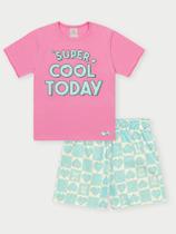 Conjunto Infantil Menina Super Cool Azul Abrange Conjunto Infantil Menina Super Cool Azul Abrange