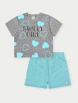 Conjunto Infantil Menina Sweet Girl Azul Abrange Conjunto Infantil Menina Sweet Girl Azul Abrange