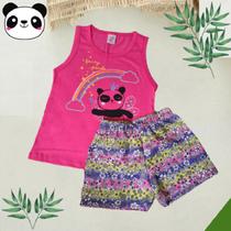 Conjunto Infantil Menina Tamanho 08 - Ursinho Panda