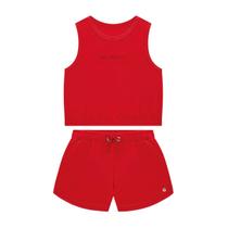 Conjunto Infantil Menina Top/Short Cotton Vermelho Nina Go