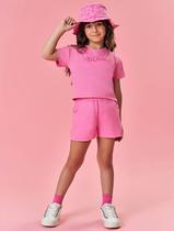 Conjunto Infantil Menina Tutti-Frutti Blusa, Short E Bucket Rosa Mundo Cinti