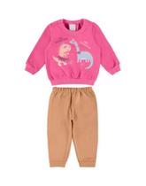 Conjunto infantil menina um universo de fofura em moletom flanelado malwee kids - 1000105380