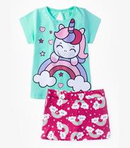 Conjunto Infantil Menina Unicórnio Select Verde Conjunto Infantil Menina Unicórnio Select Verde