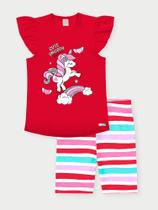 Conjunto Infantil Menina Unicórnio Vermelho Abrange Conjunto Infantil Menina Unicórnio Vermelho Abrange