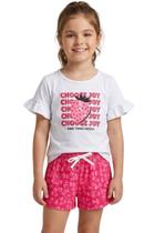Conjunto Infantil Menina Verão Blusa Babado e Shorts Confortável Estampado Conjunto Infantil Menina Verão Blusa Babado e Shorts Confortável Estampado