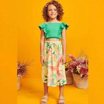 Conjunto Infantil Menina Verão Blusa Boxy em Malha Wave e Saia Midi em Malha Fresh Tam 6 a 14 - Infanti Conjunto Infantil Menina Verão Blusa Boxy em Malha Wave e Saia Midi em Malha Fresh Tam 6 a 14 - Infanti