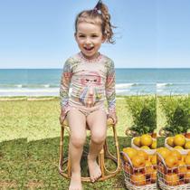Conjunto Infantil Menina Verão Blusa e Calcinha em Malha Uv Dry com Proteção UV 50+ Infanti