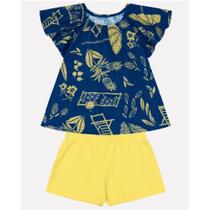 Conjunto Infantil Menina Verão Blusa e Short Kyly 1000231 Conjunto Infantil Menina Verão Blusa e Short Kyly 1000231