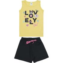 Conjunto Infantil Menina Verão Blusa e Short Viston 4616 Conjunto Infantil Menina Verão Blusa e Short Viston 4616