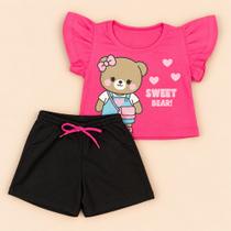 Conjunto Infantil Menina Verão Blusa Estampada e Shorts 2 até 8 anos - Era Uma Vez Conjunto Infantil Menina Verão Blusa Estampada e Shorts 2 até 8 anos - Era Uma Vez