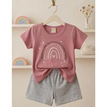 Conjunto Infantil Menina Verão Camiseta Shorts Leve Conforto Roupa de Verão Confortável Moda Verão Conjunto Infantil Menina Verão Camiseta Shorts Leve Conforto Roupa de Verão Confortável Moda Verão