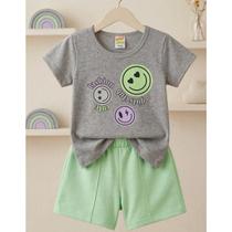 Conjunto Infantil Menina Verão Camiseta Shorts Leve Conforto Roupa de Verão Confortável Moda Verão Conjunto Infantil Menina Verão Camiseta Shorts Leve Conforto Roupa de Verão Confortável Moda Verão
