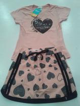 Conjunto infantil menina verão elian com coração