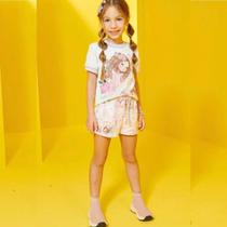 Conjunto Infantil Menina Verão Menina e Unicórnio 2 peças Tam 2 a 14 - Kukiê Conjunto Infantil Menina Verão Menina e Unicórnio 2 peças Tam 2 a 14 - Kukiê