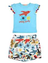Conjunto Infantil Menina Verão Pássaros Conjunto Infantil Menina Verão Pássaros