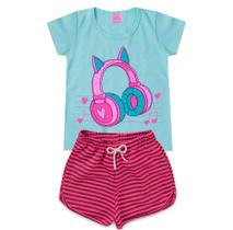 Conjunto Infantil Menina Verão short e Baby look Tam 2 e 3 Conjunto Infantil Menina Verão short e Baby look Tam 2 e 3