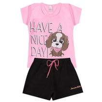 Conjunto Infantil Menina Verão short e Baby look Tam 2 e 3 Conjunto Infantil Menina Verão short e Baby look Tam 2 e 3