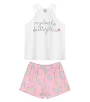 Conjunto Infantil Meninas Blusa,shorts Encanto De Borboletas Conjunto Infantil Meninas Blusa,shorts Encanto De Borboletas