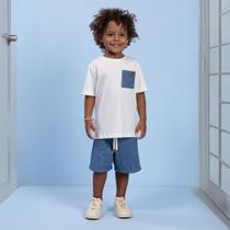 Conjunto Infantil Meninno Cmiseta com Bolso e Bermuda Moletinho ecologico Conjunto Infantil Meninno Cmiseta com Bolso e Bermuda Moletinho ecologico