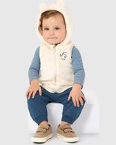 Conjunto Infantil Menino 3 Peças Colete + Body + Calça Malwee Kids P Conjunto Infantil Menino 3 Peças Colete + Body + Calça Malwee Kids P
