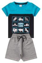 Conjunto Infantil Menino Agro Kids - Azul e Preto