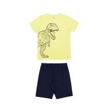 Conjunto infantil menino alakazoo dinossauro amarelo