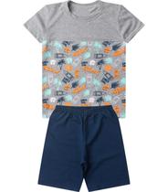 Conjunto Infantil Menino Básico Curto Select Cinza