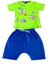 Conjunto Infantil Menino Bermuda Saruel E Camiseta
