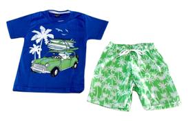 Conjunto Infantil Menino Bermuda Tactel E Camiseta