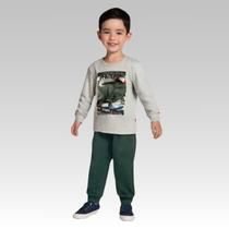 Conjunto Infantil Menino Blusa e Calça Moletom Peluciado Confortável Moderno Kyly 1000823