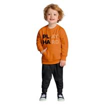 Conjunto Infantil Menino Blusa e Calça Moletom Peluciado Confortável Moderno Kyly 1000826