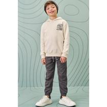 Conjunto Infantil Menino Blusão e Calça Jogger Moletom com Pelúcia BEGE- LucBoo