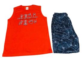 Conjunto Infantil Menino Boca Grande Regata E Bermuda Tactel