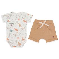 Conjunto Infantil Menino Body/Shorts Dino Selva Mini &amp Co